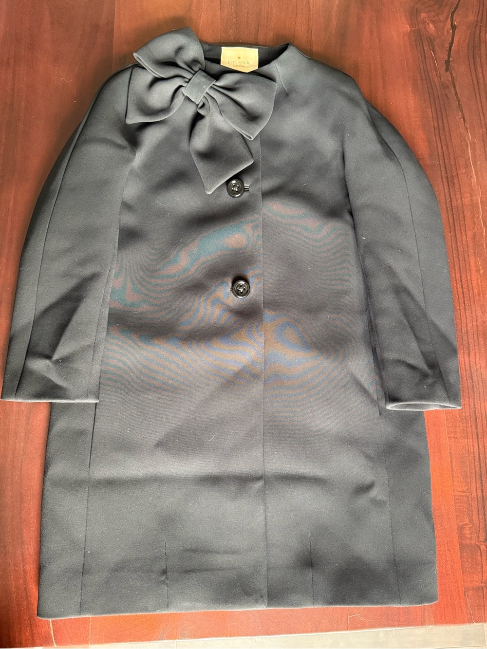 Kate Spade Black Bow “Dorothy” Dress Coat - Picture 15 of 15